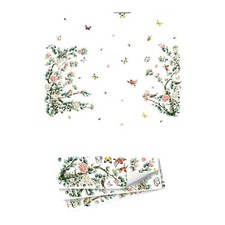 Adesivo murale PVC con fiore ramo albero uccellini farfalle per decorazione casa