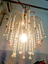 Lampadario oro con gocce - , in
