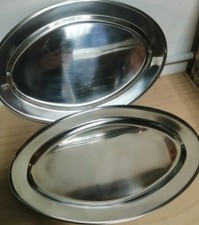 Vassoio Ovale Piano in Acciaio Inox da 40cm per Alimenti Galileo Casa art 217662