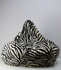 Poltrona Pouff in poliestere Zebrato Sacco Puff Pouf Zebra bianco nero