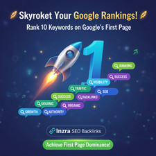Classifica 10 parole chiave sulla prima pagina di Google con backlink SEO del sito web Inzra