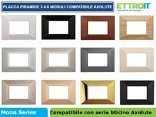 PLACCHE TECNOPOLIMERO 3 4 6 MODULI COMPATIBILE CON BTICINO AXOLUTE VARI COLORI.