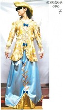 ABITO TEATRALE, COSTUME CARNEVALE, Dama Veneziana Oro, taglia L 