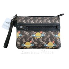 Coach Wristlet Leather Brown