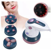 Massaggiatore elettrico anticellulite pancia fianchi glutei 4 testine rotanti 