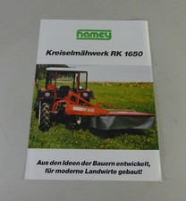 Foglio Informativo / Brochure Hamey Falciatrice A Disco RK 1650