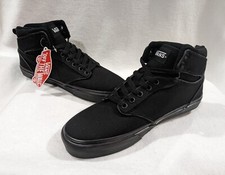 Scarpe da skate alte Vans uomo Atwood tela nere - taglie assortite nuove con scatola