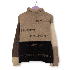 Maglione Vintage beige a collo