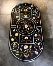 Tavolo Ovale In Marmo Nero