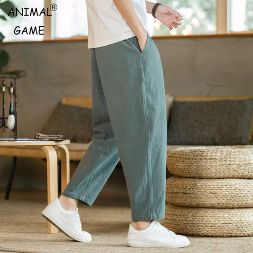 Pantaloni uomo cotone lino - pantaloni,