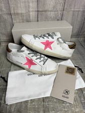 GOLDEN GOOSE SUPER STAR CLASSIC UK 7 Sneakers Donna Scarpe da Ginnastica Bianco Crema Rosa