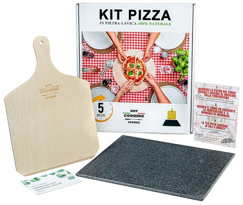 Set pietra lavica pala - +, in