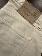 Jacob Cohen pantalone in caldo cotone uomo W 35, color panna