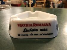 VECCHIA ROMAGNA ETICHETTA NERA-RARO POSACENERE OPALINA VINTAGE VETR. LUSVARDI