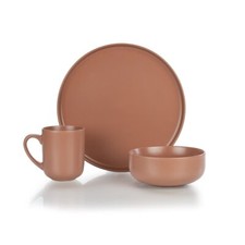 Everything Kitchens Set di stoviglie piatto moderno 12 pezzi | Terracotta