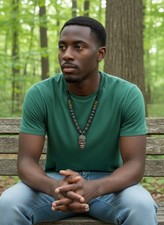 Collana uomo maschera africana