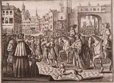 Stampa  - Jan van Leiden a Munster - Merian -1703 - da Storia universale Imhoff