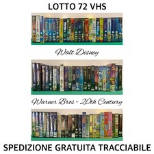 LOTTO STOCK 72 VHS FIRMATE VARIE VIDEOCASSETTE CARTONI ANIMATI CLASSICI RARI