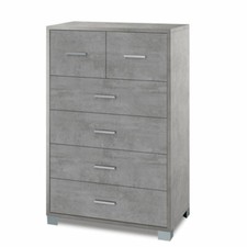 Mobile cassettiera cemento con 6 cassetti in legno nobilitato Armadio settimino