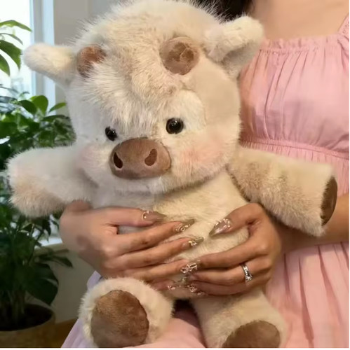Mucca peluche che corre - mucca,