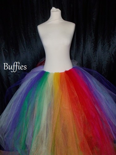 Rainbow tulle skirt for - rainbow,