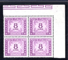 tassa stella 8 lire n. 112 quartina a. di f. - MNH