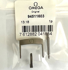 CHIUSURA ORIGINALE OMEGA 16mm ARGENTO SPAZZOLATA #94511603 adatta per cinturino 16mm all'estremità della fibbia