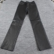 Jitrois Pants Womens 28 Leather Straight Leg Skin Jeans Black Bike Quiet Luxury