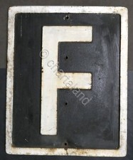 Ferrovie - Segnale ferroviario cantiere di lavoro F - anni '40 - '50