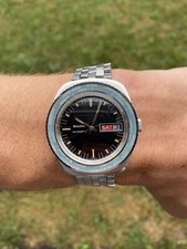 1969 Vintage Bulova SkyStar World Time M9 38 mm nero giorno/data lunetta bachelite