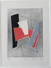 Hans Richter - Incisione e calcografia a colori del 1970 originale, P.A. firmata