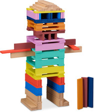 Gioco in Legno per Bambini Da 3 Anni, 100 Blocchi Da Costruzione, Mattoncini Imp