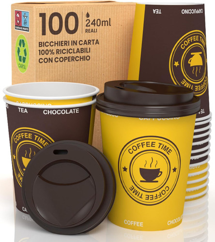 100 bicchieri caffè asporto - bicchieri,