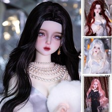 Parrucca riccia onda morbida 1/4 1/3 bambola lunga capelli centro separazione per zio bambola BJD