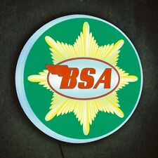 BSA MOTORCYCLE LED LIGHT SIGN LOGO GARAGE VINTAGE AUTOMOBILIA BANTAM GOLD STAR