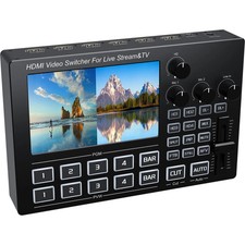 Switch Mixer Video HDMI 1080p 4 Canali con Schermo per Registrazione Live Streaming