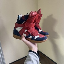 SNEAKERS IBEL MARANT BEKETT pelle scamosciata zeppa 