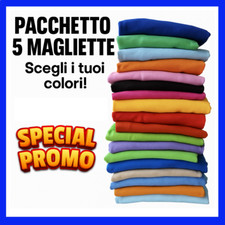 T-SHIRT Uomo Cotone Da Lavoro Maglietta Manica Corta Maglia Intima PROMO 5 PEZZI