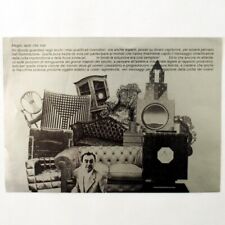 Dino Gavina Simongavina, cartoncino mini-manifesto argento 'Non è mai troppo...'