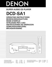 Denon DCD-SA1 Lettore CD Manuale del proprietario