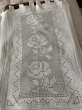 Tende all'uncinetto realizzate a mano in cotone bianco 55x75 cm