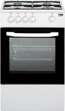 Cucina a Gas 4 Fuochi con Forno a Gas Beko 50x50 cm Coperchio Bianco CSG42001FW