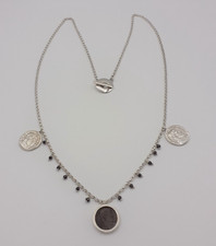 Collana argento 925 moneta romana originale gioiello donna chiusura T