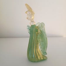 SCULTURA ANGELO VETRO MURANO COLORE VERDE ORO FIRMATO A. SEGUSO