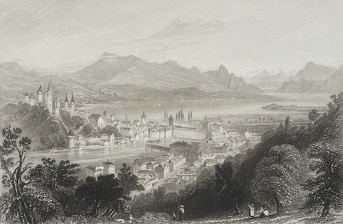 Lucerna luzern litografia - luzern, 1836