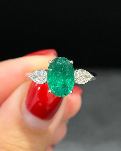 Anello trilogy con - anello, smeraldo