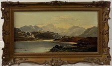 Charles Leslie: Paesaggio montuoso con figure e pecore, olio su tela