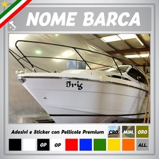 2 adesivi sticker nome barca personalizzato scritte numeri targa vinile adesivo