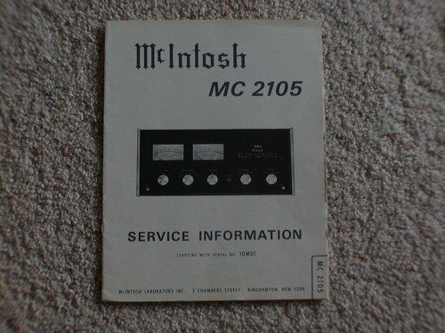 Manuale servizio mcintosh - manuale, di