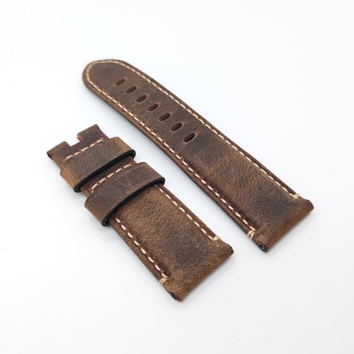 24mm dark brown leather band - dark,